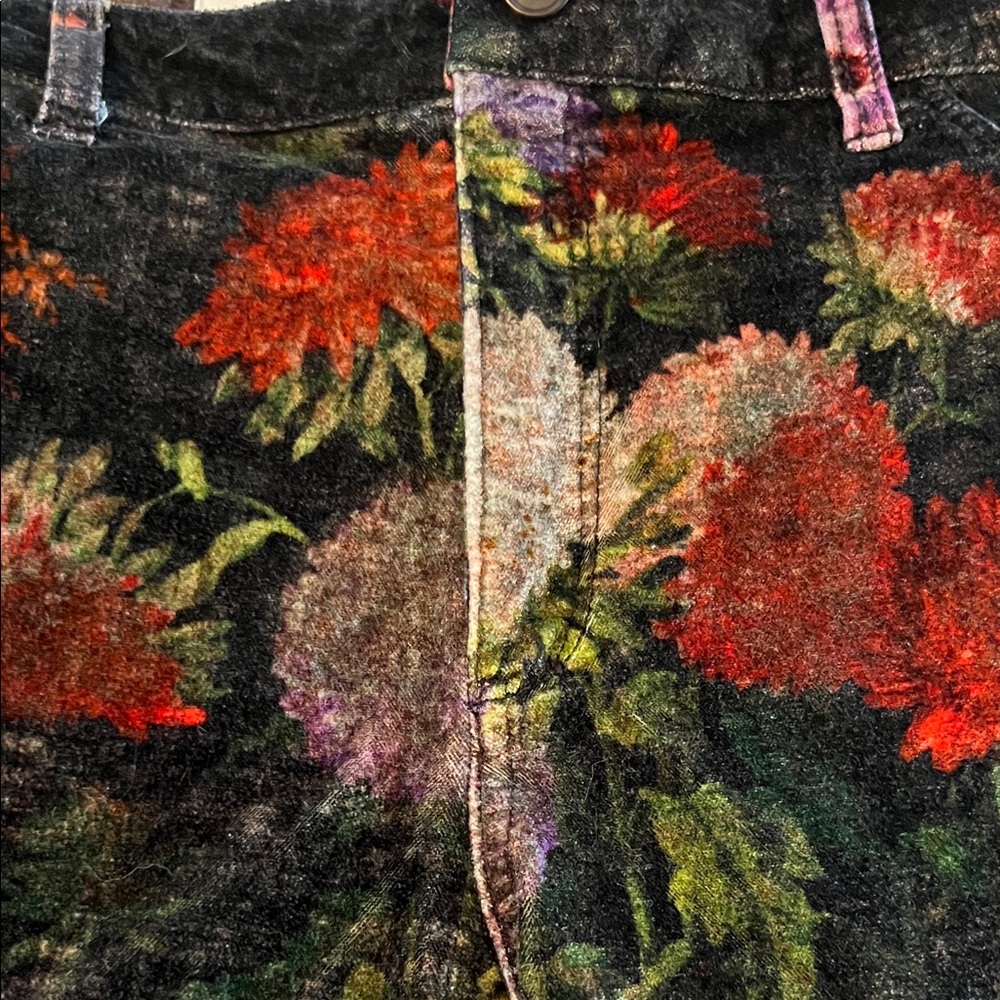 Floral Velvet Jeans - Picture 4 of 5